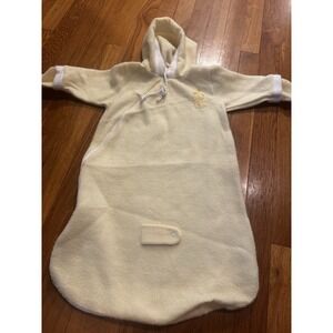 Carter's Vintage Baby Fleece Bunting Hooded Yellow‎ Snowsuit 0-6M Bear #2